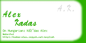 alex kadas business card